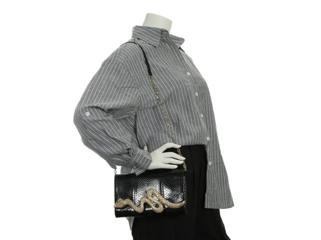 Judith Leiber Black Snakeskin Champagne Serpent Clutch in Black from Ann's Fabulous Finds, photo 9 of 9