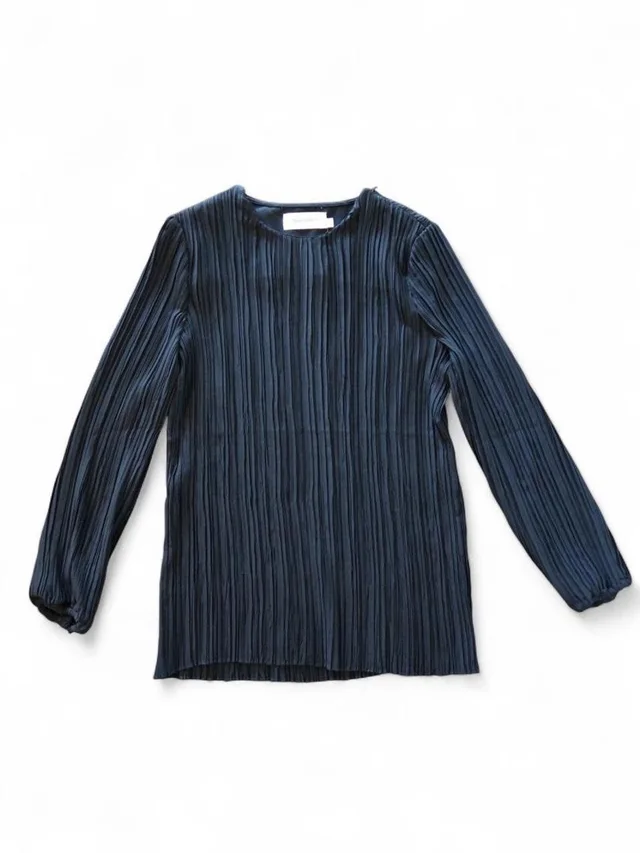 Zimmermann Pleated Plisse Shoulder Zip Blouse in black from Poshmark