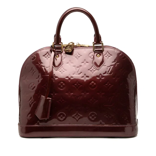 Red Louis Vuitton Monogram Vernis Alma PM Handbag in Red Leather from Designer Revival