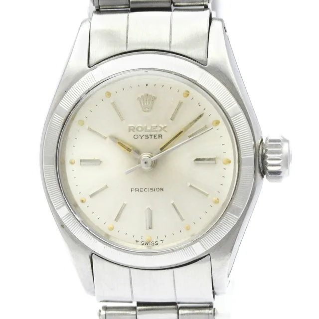 Rolex Oyster Precision 6411 Steel Hand-winding Ladies Watch Vintage in Silver from Elady