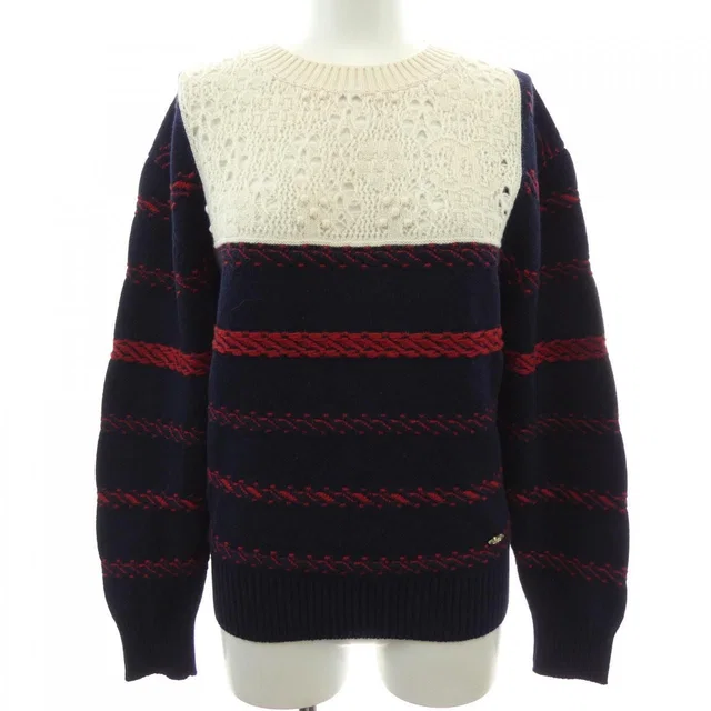 Chanel Knit Sweater Navy in Navy Cashmere from The Reluxe