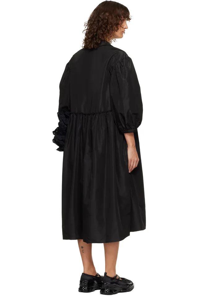Simone Rocha Black Embellished Signature Smock Shirt Midi Dress, photo 3 of 4 from SSENSE
