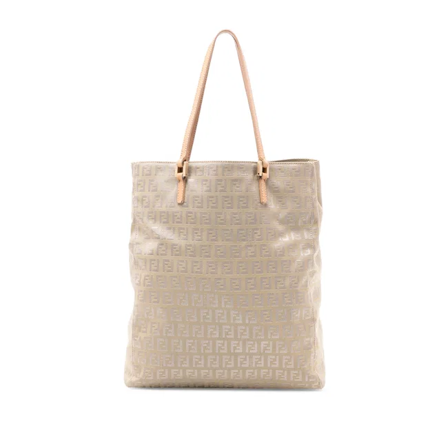 Beige Fendi Zucchino Canvas Tote in Beige Canvas from Designer Revival