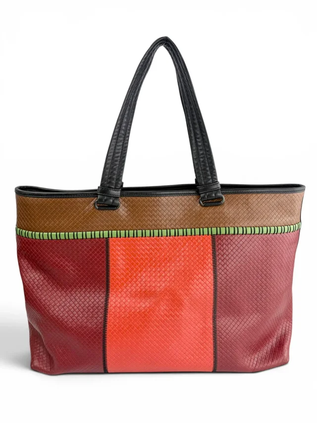 Bottega Veneta Large Micro Intrecciato Multi Color Block Tote in Multicolor Woven leather from Season 2 Consign, photo 3 of 9