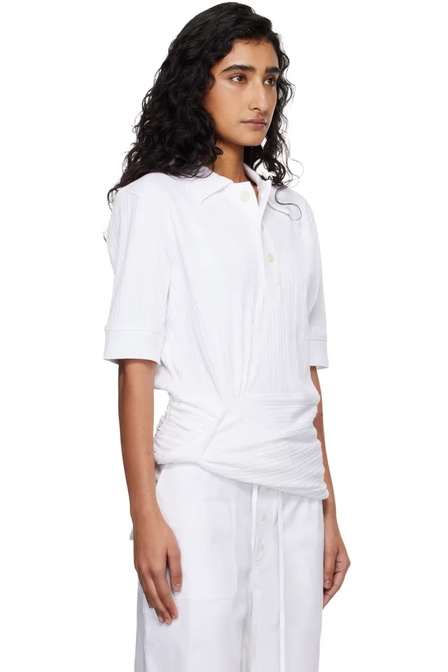 Victoria Beckham White Twist Polo, photo 2 of 4 from SSENSE