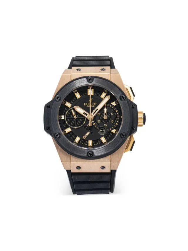 Hublot pre-owned King Power 48mm - men - Sapphire Glass/Rubber/Rose Gold - One Size - Black in black Ceramic from Farfetch