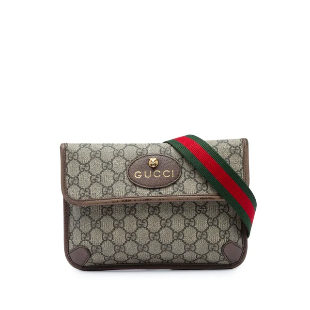 Gucci GG Supreme Web Neo Vintage Belt Bag in Beige Coated canvas from Designer Revival