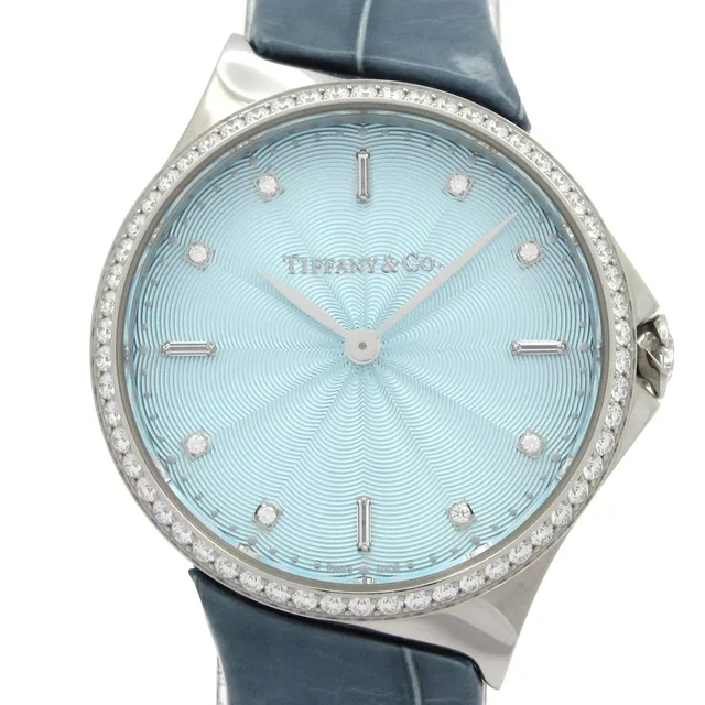 Tiffany & Co. Watch Metro 2 Hand Ice Blue in Blue Crocodile from The Reluxe