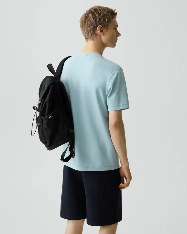 Theory Ryder Tee in Relay Jersey in LIGHT OCEAN AIR 64% Viscose, 30% Polyamide, 6% Elastane, photo 3 of 8 from Theory