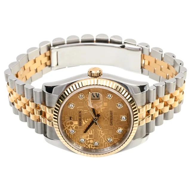 Rolex 10-point Diamond Computer Face Datejust 36mm 116233G Automatic Champagne from VINTAGE QOO TOKYO, photo 2 of 2