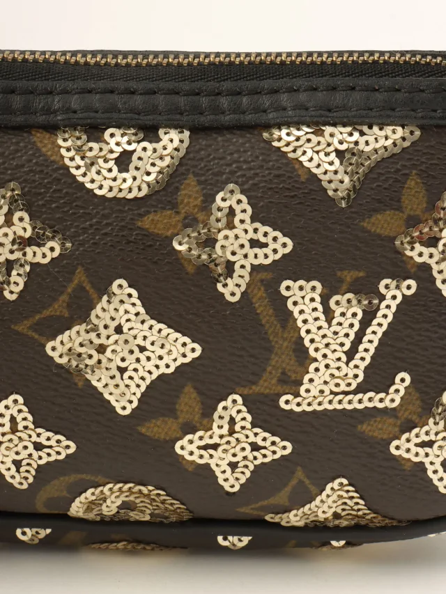 Louis Vuitton 2008 Monogram Eclipse Mini Pochette Accessoires Brown in Brown Leather from VINTAGE QOO TOKYO, photo 8 of 11