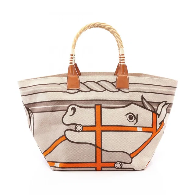Hermès Tote Bag Steeple 31 Ecru Fauve Canvas Leather in Canvas from The Reluxe