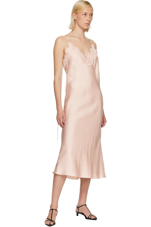 Róhe Pink Lace Slip Dress, photo 4 of 4 from SSENSE