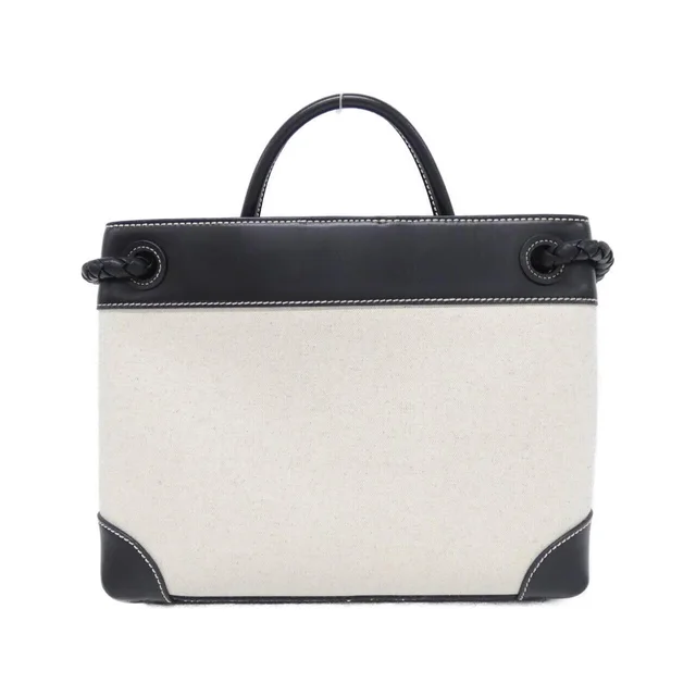 Bottega Veneta Hand bag in NATURAL+BLACK / GOLD metal fittings canvas/leather from KOMEHYO, photo 2 of 8