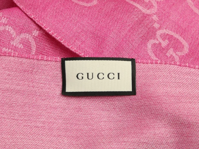 Gucci Pink Monogram Scarf in Pink Woven leather from Ann's Fabulous Finds, photo 2 of 5