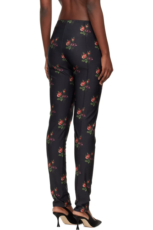 Meryll Rogge Black Floral Jersey Leggings, photo 3 of 4 from SSENSE