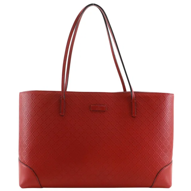 Gucci Diamante Leather Red Tote Bag in Red Leather from The Reluxe