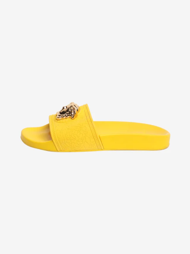 Versace Yellow Medusa pool slides - size EU 38 in Yellow from Sign of the Times