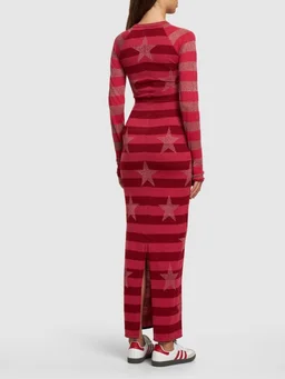 Cormio Long dress with long sleeves in 50% Wool, 35% Viscose, 8% Metallic Fiber, 7% Polyamide, photo 3 of 5 from LUISAVIAROMA