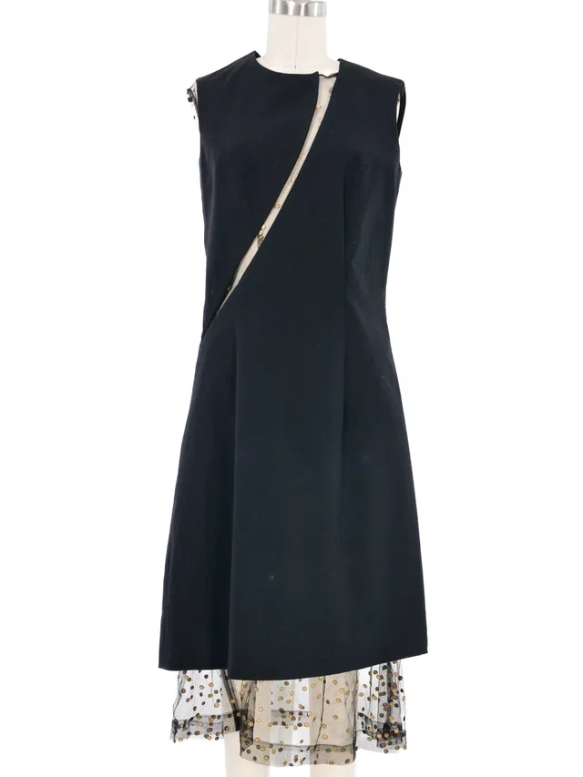 1997 Comme des Garcons Cutout Net Panel Dress from Arcade Vintage