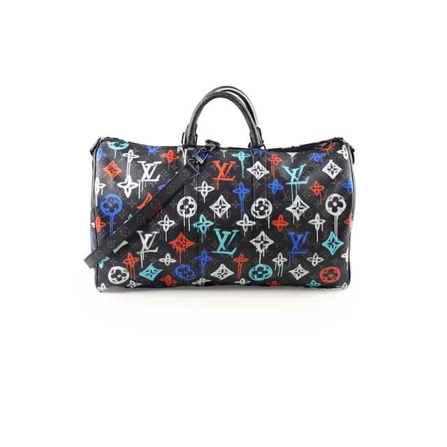 Louis Vuitton Keepall Bandouliere 50 Graffiti Multicolour travel bag in Canvas from The Purse Affair