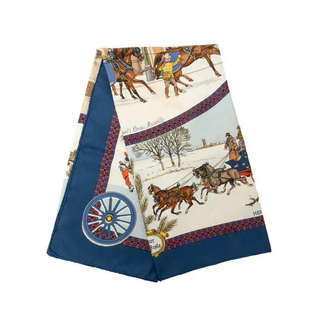Multi Hermès L Hiver en Poste Silk Scarf 90 Scarves in Silk from Designer Revival, photo 1 of 1