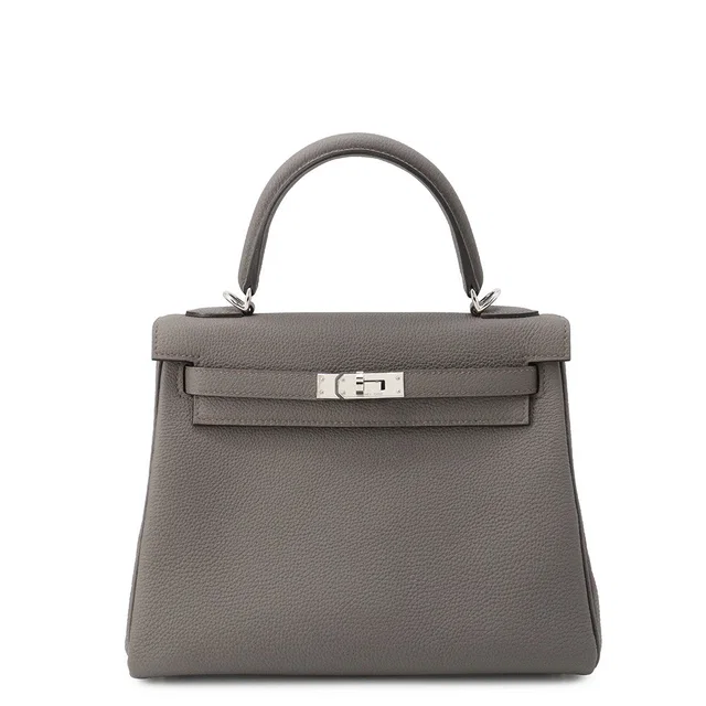 Hermès Kelly Retourne Etain Togo Leather Size 25 in Taupe Togo leather from GALLERY RARE