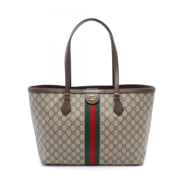 Gucci Tote GG Supreme Canvas Leather Shoulder Bag in Canvas from The Reluxe