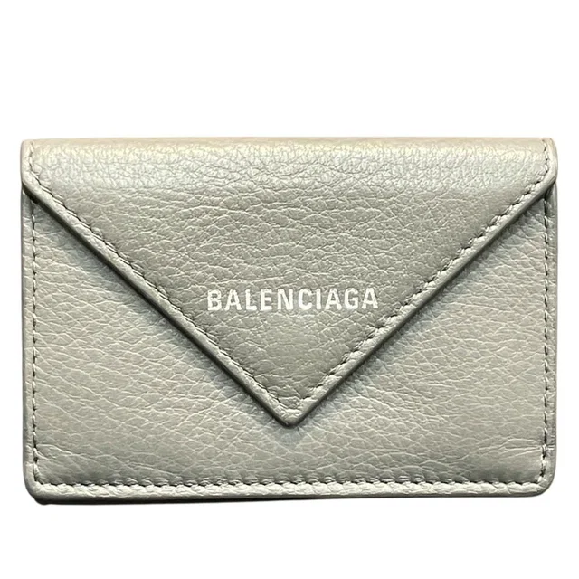 Balenciaga Papier Leather Trifold Wallet in Leather from LuxUness