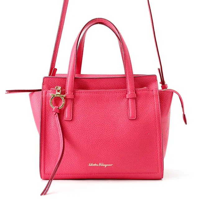 Ferragamo Gancini 2wayBag Pink21F478 Leather in Leather from GALLERY RARE