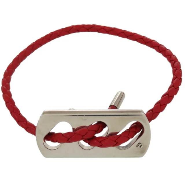 Hermès Silver Leather Charm Bracelet in red Leather from Poshmark, photo 1 of 1