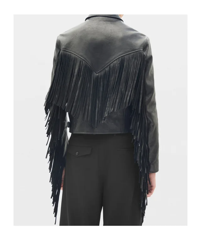 Ann Demeulemeester Karlo Slim Fit Zipped Biker With Fringes, photo 2 of 2 from SENSER