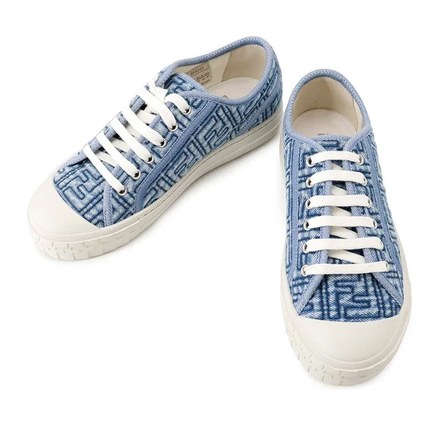 Fendi Domino Sneakers Blue8E8325 Denim Size 37 in Denim from GALLERY RARE