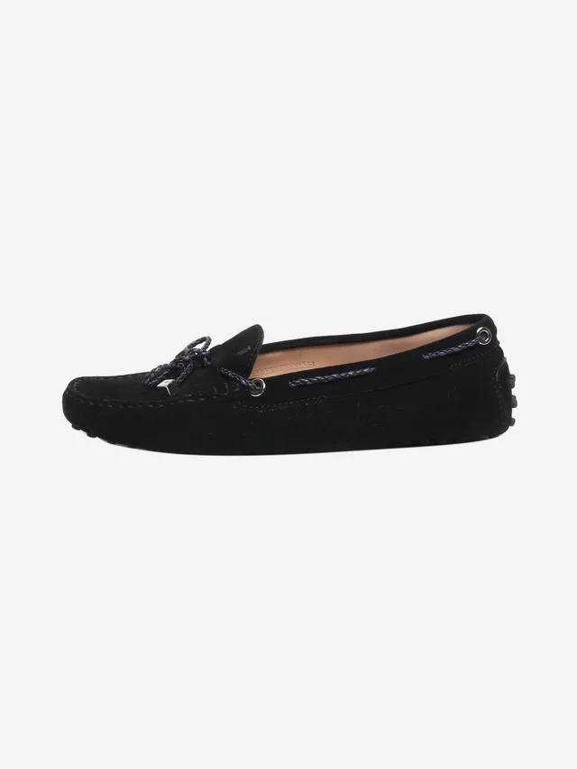 Tod's Black suede Gommino loafers - size EU 38.5 (UK 5. ) in Black Suede from Sign of the Times