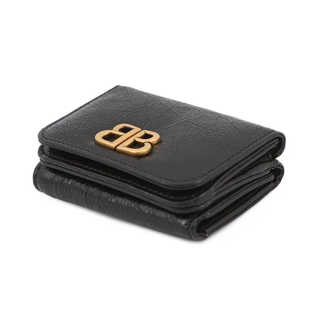 Balenciaga Monaco Mini Wallet Black7654672AAXB1000 Puffy Arena Lambskin in Lambskin from GALLERY RARE, photo 2 of 3