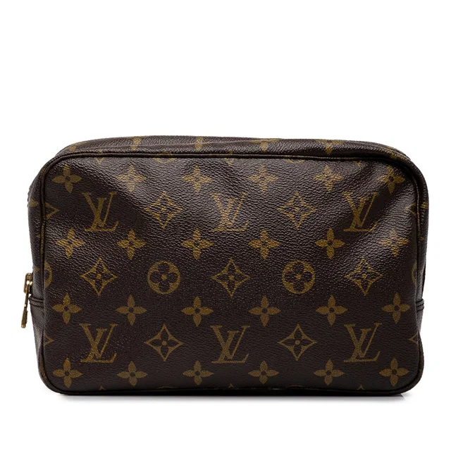 Brown Louis Vuitton Monogram Trousse Toilette 23 Pouch in Brown Coated canvas from Designer Revival