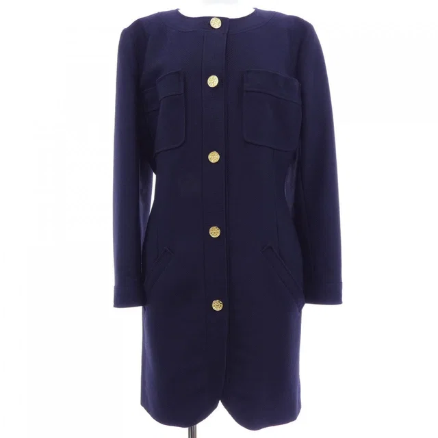 Chanel Vintage Coat Navy in Navy from The Reluxe