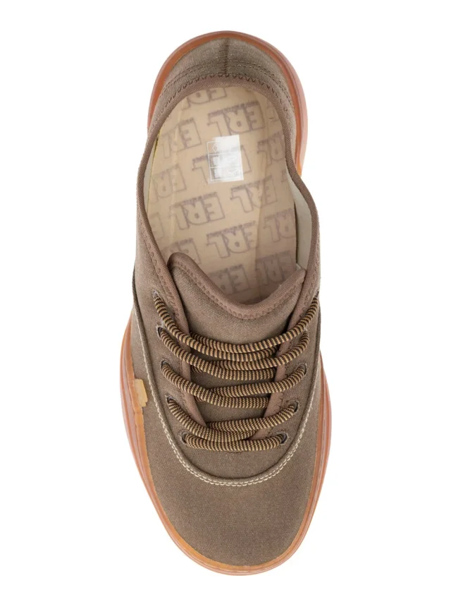 Erl 'Low Skate' Brown Low Top Sneaker with Contrast Sole in Cotton Men in Brown 100% Cotton, photo 7 of 8 from Gaudenzi Boutique