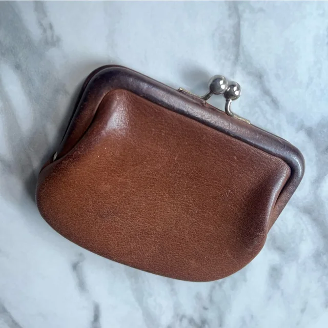 Coach Vintage Leather Kisslock Change Coin Purse in silver|neutral|gray|brown Leather from Poshmark, photo 3 of 3