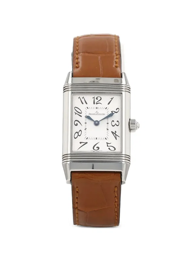 Jaeger-LeCoultre 2000 Reverso Duetto 38mm - women - Leather/stainless steel - One Size - White in white Leather from Farfetch
