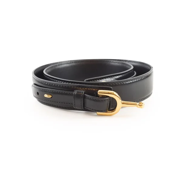 Celine Triomphe Horsebit Belt Black Size 85 in Black from The Purse Affair
