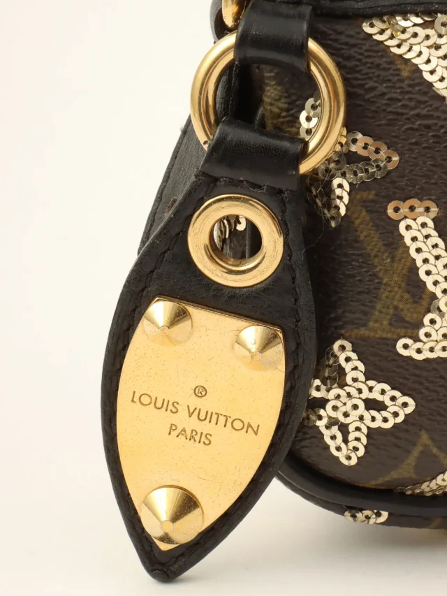 Louis Vuitton 2008 Monogram Eclipse Mini Pochette Accessoires Brown in Brown Leather from VINTAGE QOO TOKYO, photo 7 of 11