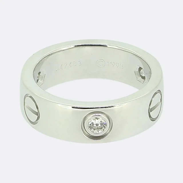 Cartier Three Diamond LOVE Ring Size I (48) from The Vintage Jeweller