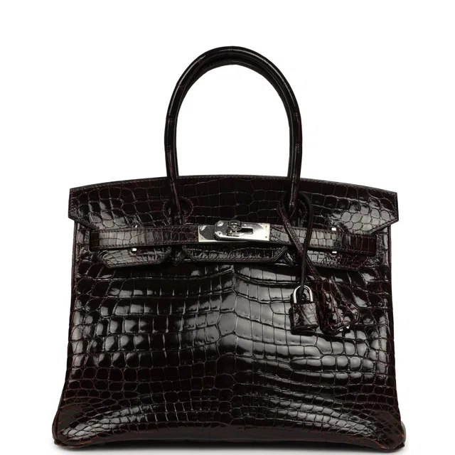 Hermès Vintage Birkin 30 Cocoan Shiny Niloticus Crocodile Palladium Hardware in Crocodile from Madison Avenue Couture