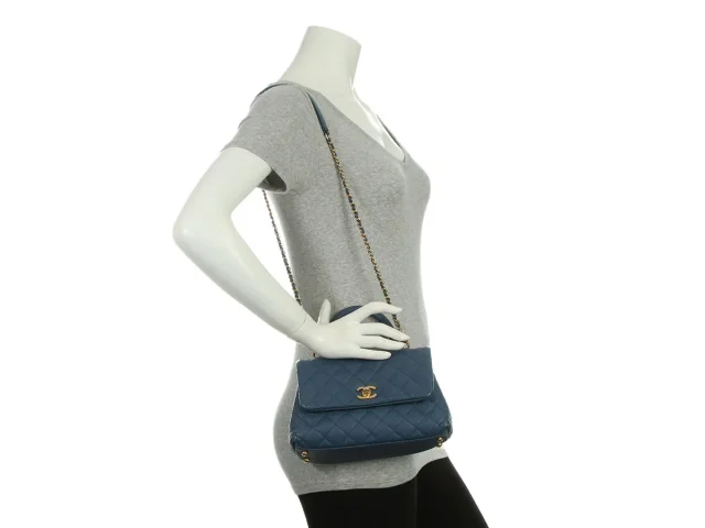 Chanel Mini Blue Quilted Caviar Coco Handle in Blue Caviar leather from Ann's Fabulous Finds, photo 9 of 9