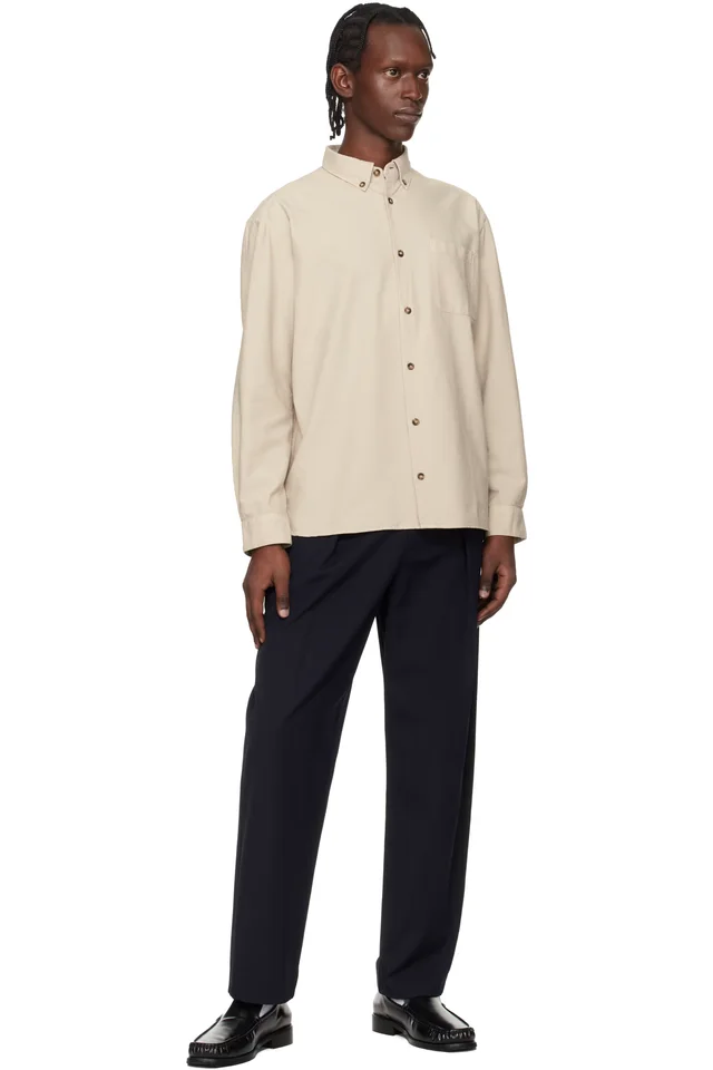 A.P.C. Beige Mateo Logo Shirt, photo 4 of 4 from SSENSE
