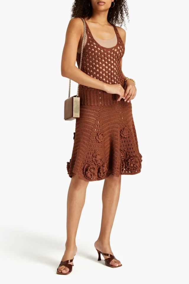 Valentino Garavani Crocheted Cotton Floral Appliqué Dress, photo 2 of 4 from THE OUTNET