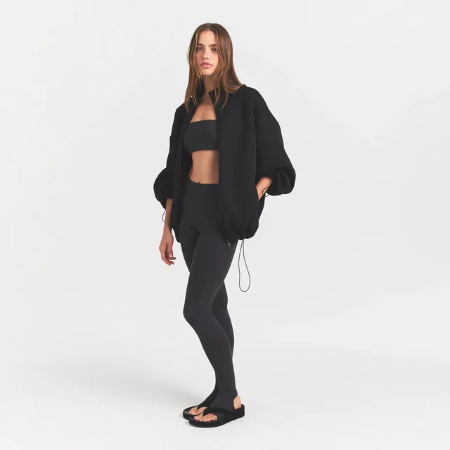 SKIMS neoprene outerwear oversized mock neck jacket, photo 3 of 4 from SKIMS