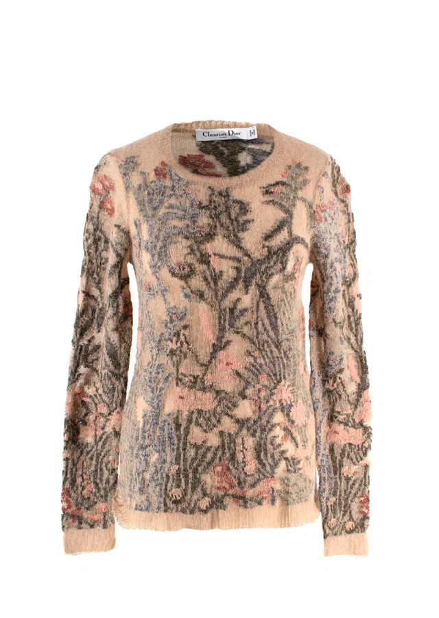 Dior Beige Floral Mohair Blend Jumper in Beige from HEWI