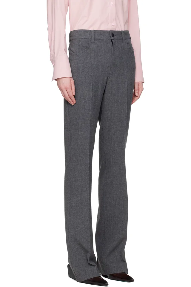 The Attico Gray Long Trousers, photo 2 of 4 from SSENSE